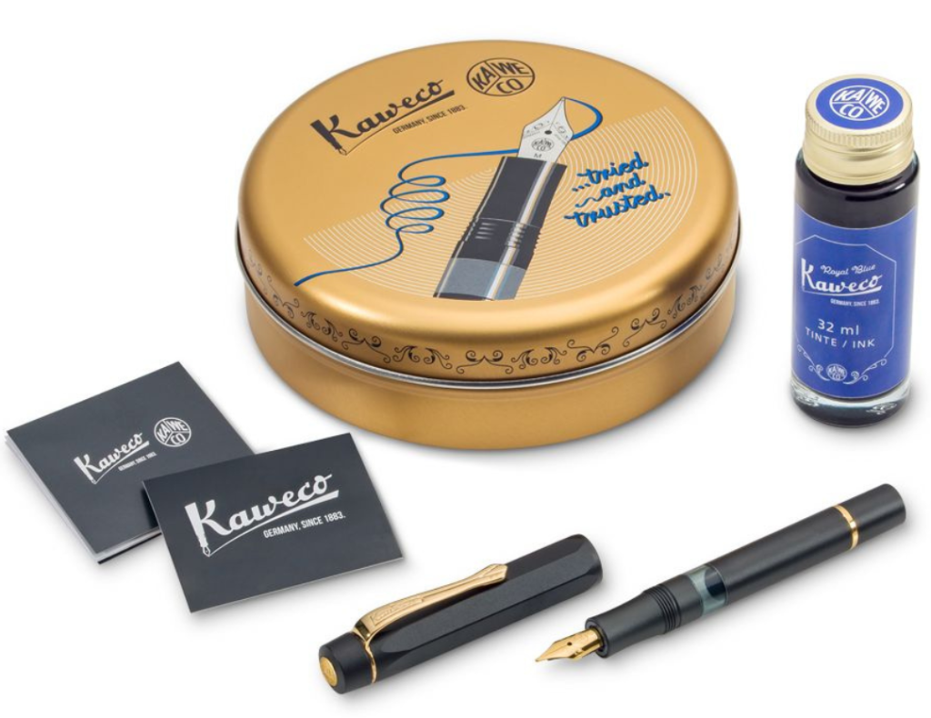Above: The Kaweco AL Sport Piston Filler starter set comes with everything you need to get writing.