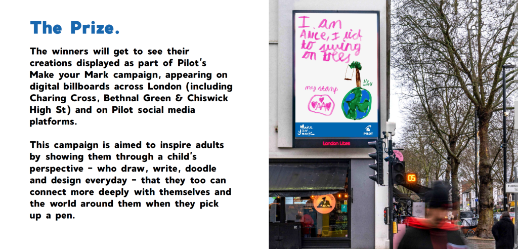 Above: The winning entries will be displayed on digital billboards across London.