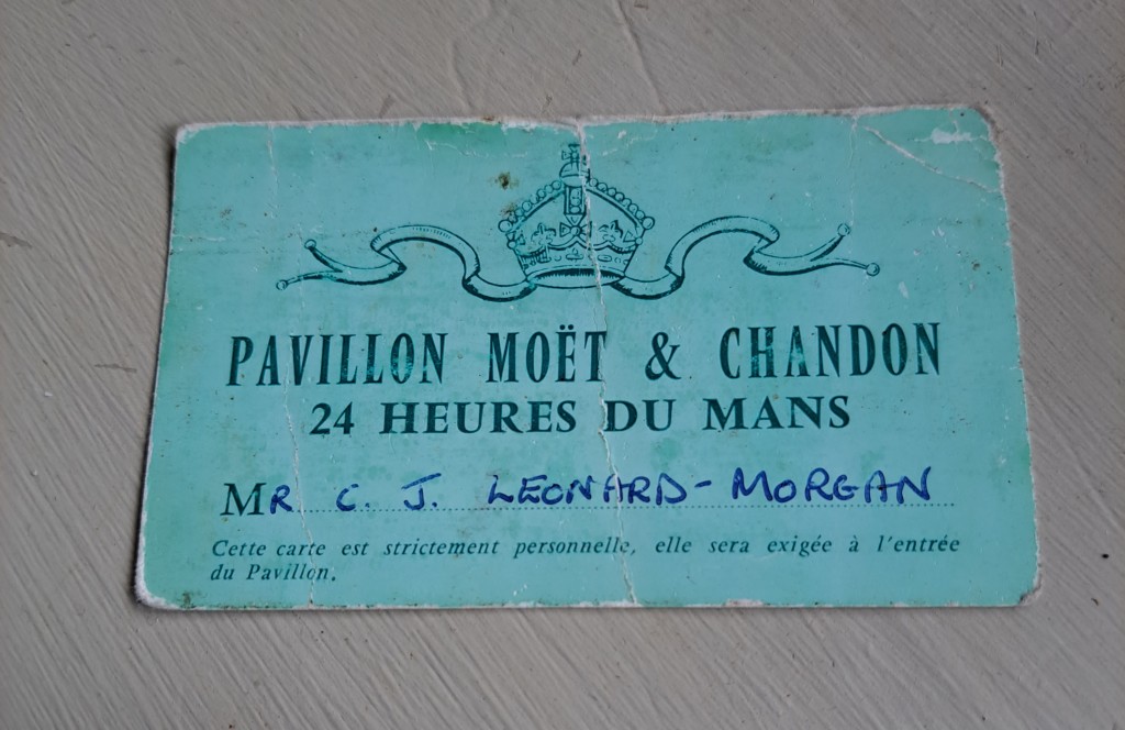 Above: Where were you in ’67? Chris was watching the Le Mans 24 hour race from the Moet et Chandon pavilion!