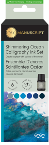 Above: Mini shimmer inks come in small bottles so customers can try lots of different colours.