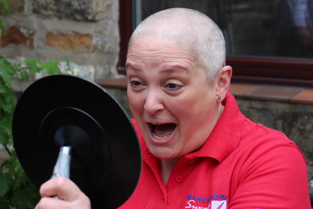 Above: The moment I saw my head after my charity shave.
